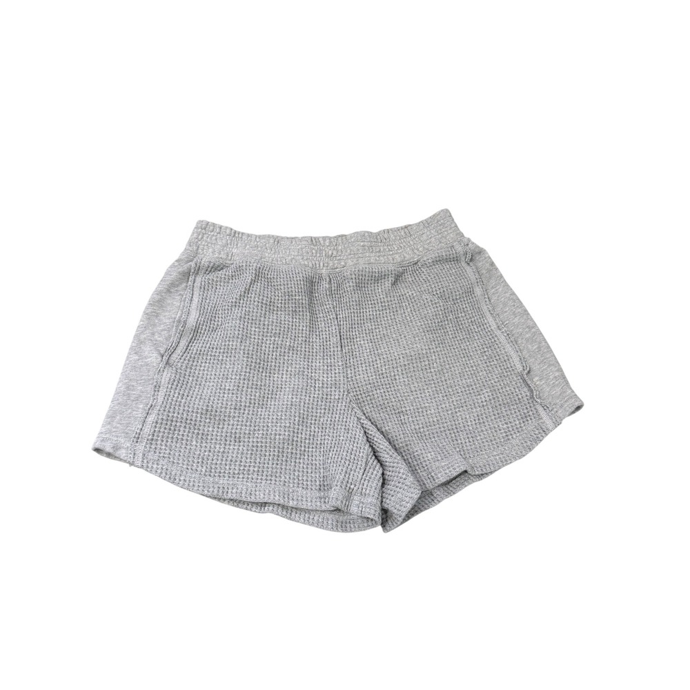 Aerie Womens Waffle Knit Lounge Shorts‎ Gray Elastic Waist Casual Medium